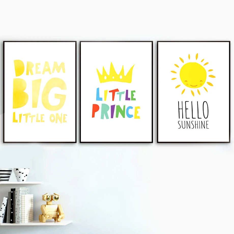 Dream Big Little One princess солнечные питомники скандинавские постеры и принты настенная