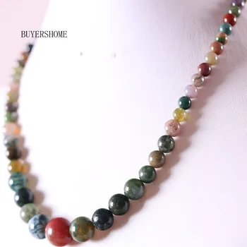 

New without tags Natural Stones India Onyx Round Beads Necklace 18" 1Pcs RE094