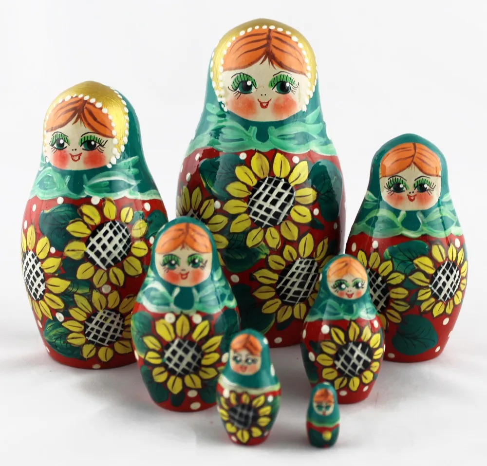 Wooden Nesting Dolls for Kids Matryoshka Traditional Russian Stacking