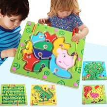 Детский Магнитный лабиринт, игрушки для детей, деревянная игра, деревянные игрушки, интеллектуальная головоломка, развивающие игрушки для детей, Прямая поставка