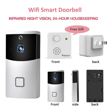 

Timethinker Smart Doorbell Two-way DoorBell WiFi Video US EU Type Wireless Speaker Remote Monitor RF 2.0MP Cam Visual Record