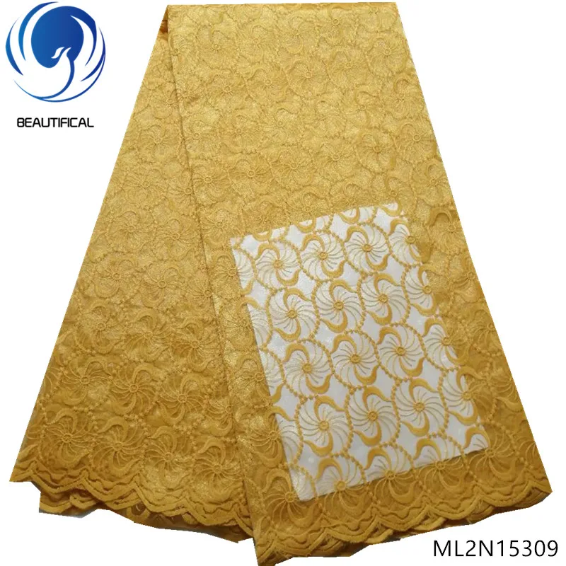

BEAUTIFICAL gold tulle lace fabric african french net lace 5 yards dresses lace material ML2N153