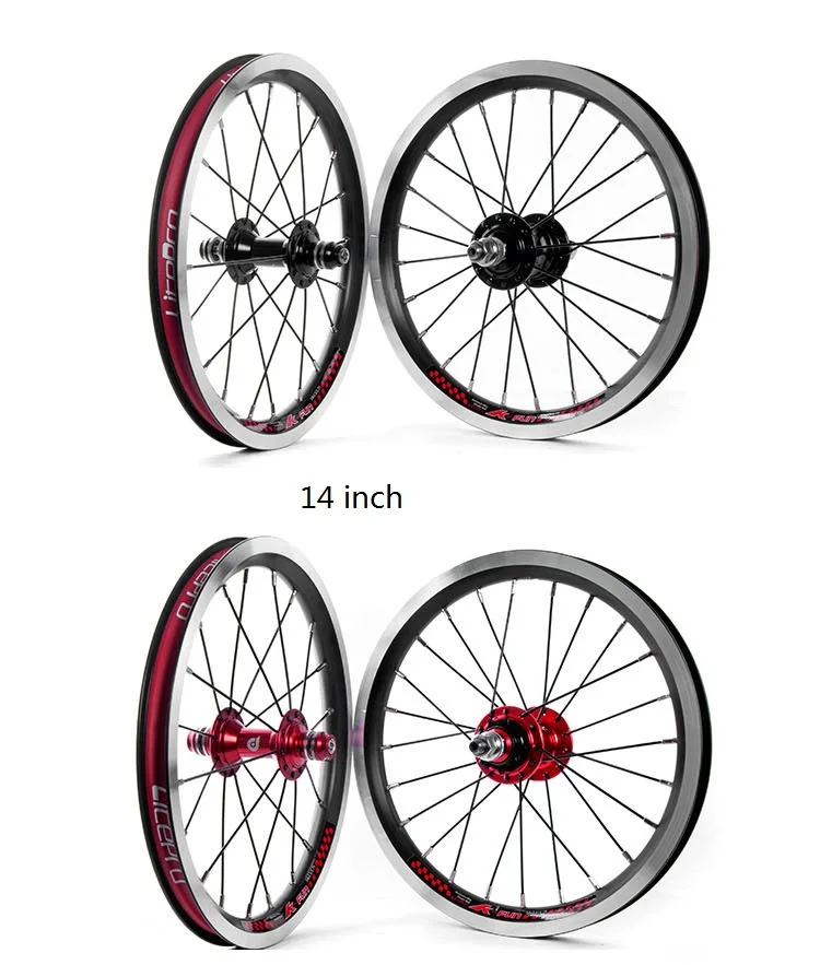 Litepro 14 дюймов складной велосипед колеса комплект 9T 10T 20 отверстие 4 подшипник ступицы колеса диски smt 412 410 изменение деталей