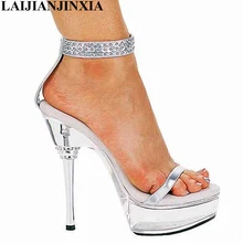 Laijianjinxia/кисточкой Женская обувь пикантные Обувь для танцев 14 см босоножки на высоком каблуке для ночного клуба Для женщин полюс Танцы Обувь m-015