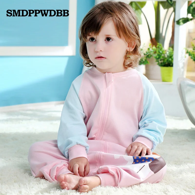 SMDPPWDBB 02 years Autumn Baby Sleeping Bags Cotton Newborn Sleepsuit