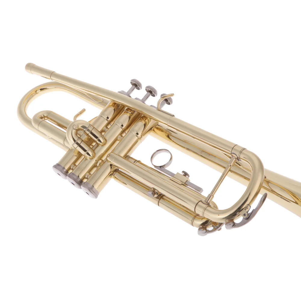 Высокое качество Bb труба B плоская латунь изысканный с мундштуком перчатки Музыкальные инструменты