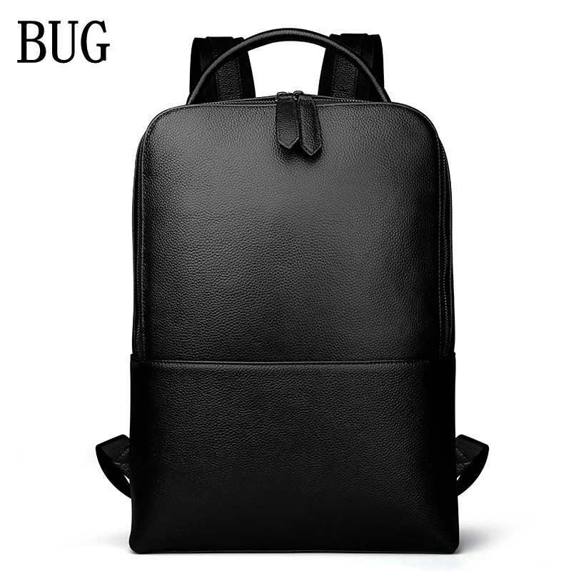 

BUG Genuine Leather New Fashion Men Luxury Male Bag High Quality Waterproof Laptop Messenger Travel Backpack 15.6 School Bag