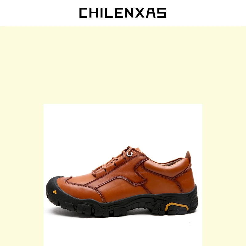 

CHILENXAS 2017 Spring Autumn Leather Shoes Men Casual Height Increasing Lace-up Light Solid Waterproof Breathable Comfortable
