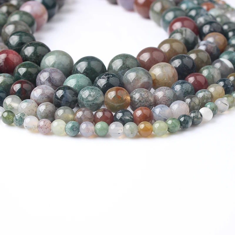

linxiangNatural Indian agate beads 4/6/8/10/12/mm suitable for DIY bracelet necklace accessories factory direct sales