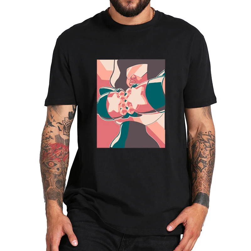 2019 Anime Steven Universe Black T-Shirt Men  Sugar Life Adventure Crystal Gems Top Tee Garnet LGBT Lesbian T shirt