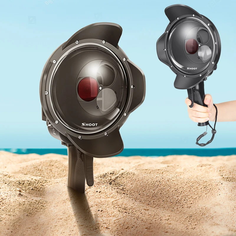 

Gopro Hero5/6/7 Diving Mask Waterproof Dome Case Switchable Filter Cover Trigger Diving Fisheye Camera Ball Cover Accessories