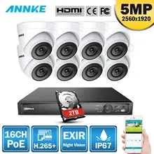 ANNKE 16CH HD 5MP POE сетевой видеорегистратор безопасности Системы 8MP H.265+ NVR с 8X5 Мп возможностью погружения на глубину до 30 м EXIR Ночное видение всепогодный WI-FI IP Камера