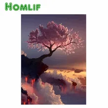 Алмазная картина на заказ пейзаж Алмазная картина Полная площадь бриллиантовая вышивка с изображением дерева Алмазная мозаика, стразы иконы ручка