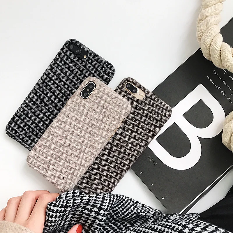 Деловой чехол для iPhone X чехлы телефонов Модные Простые Фланелевые на заднюю