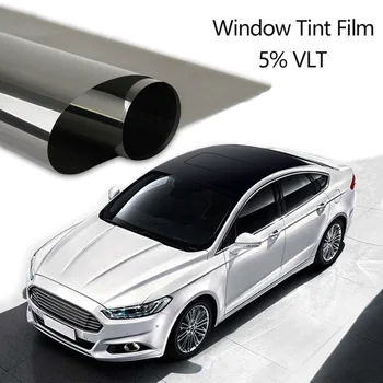 

Dewtreetali 50cm X 3m Window Tint Film Tinting Roll Kit 5% VLT Black UV-Proof Scratch Resistant for Auto Car House Commercial