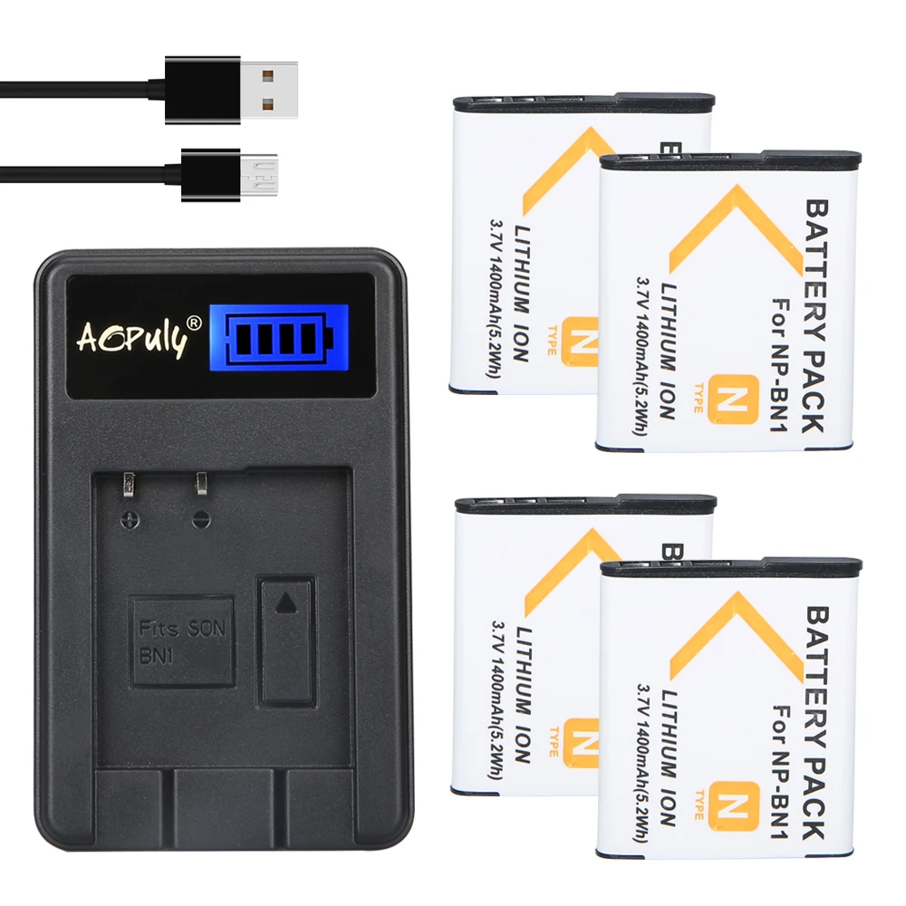 

4x NP-BN1 Battery+Charger for Sony Cyber-shot DSC-TX5 DSC-TX7 DSC-TX9 DSC-TX10 DSC-TX20 DSC-TX30 DSC-W310 DSC-W320 DSC-W330 W350