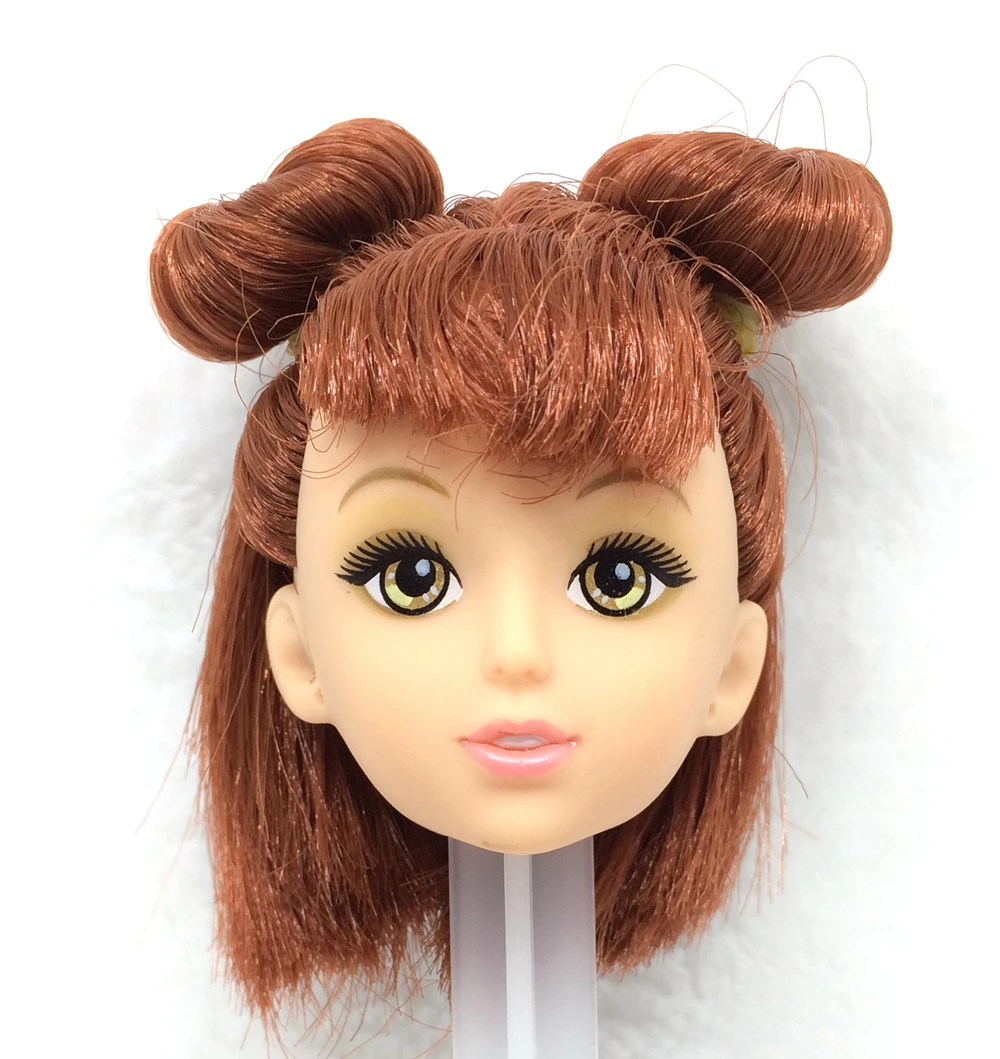 NK One Pcs Fashion Doll Head With Two Brown Braid Hair DIY Accessories For Barbie Kurhn Doll