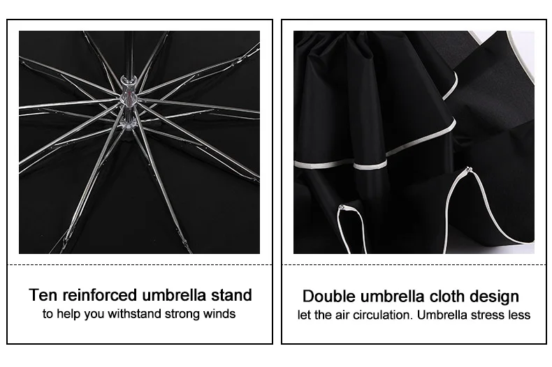 RECHAR бренд двойной Зонт от дождя Для женщин ветрозащитный 3 складной большой мужской Для женщин зонтик неавтоматический зонтик в деловом стиле для мужчин