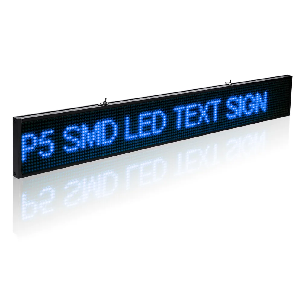 

26inch Blue P5 P5 SMD 16 * 128pixel wireless WIFI LED Sign programmable Rolling information Advertising Indoor led Display