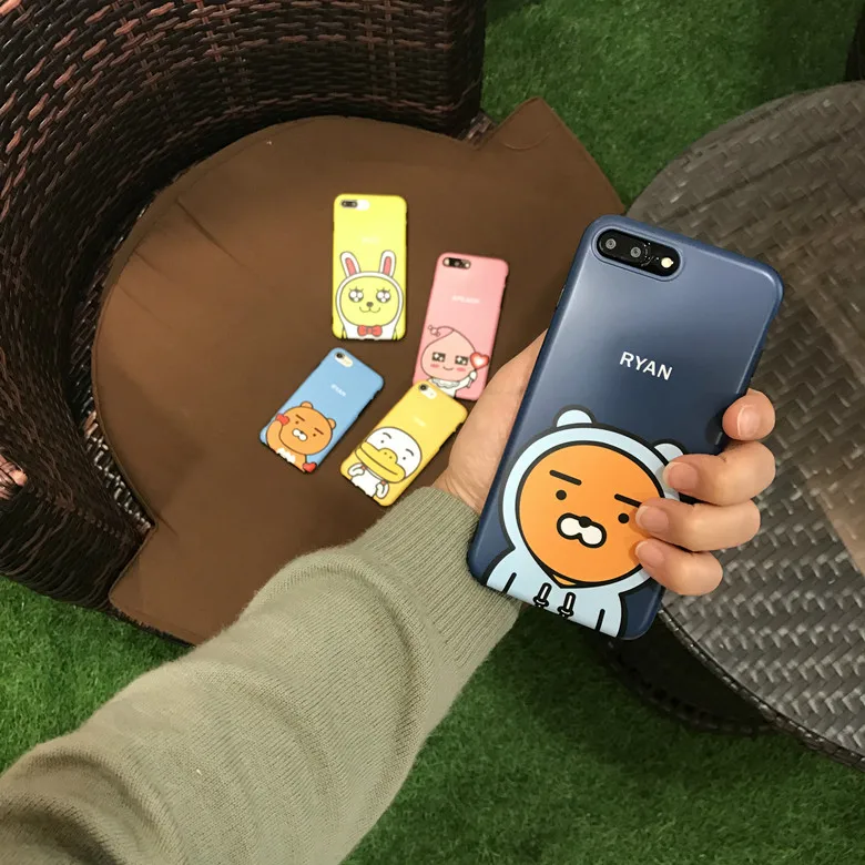 

XR Korea Cartoon Kakao IMD Matte Soft TPU Back Cover Phone Case For iPhoneXs max 8/6s 7plus Skinny Shell Protect Coque