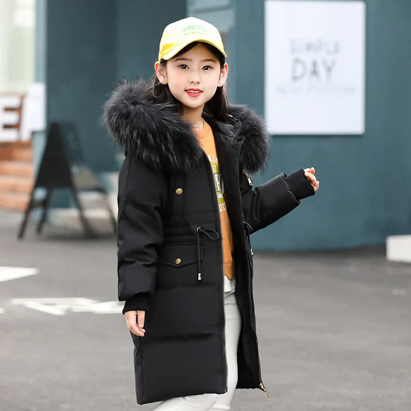 

HYLKIDHUOSE 2018 Girl Boy Winter Coats Child Duck Down Long Jackets Parkas Warm Thickening and Windproof Teenager Outerwear