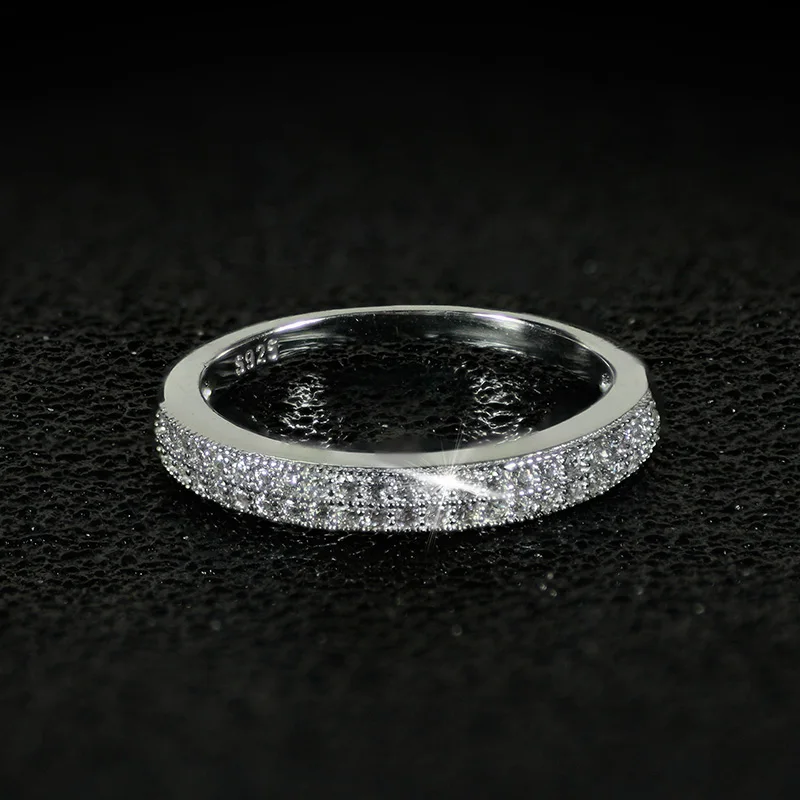 Solid Real 925 Sterling Silver Wedding eternity band Ring For women finger jewelry personalized R779A