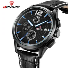 LONGBO Luxury Brand 2016 Спортивных Мужчин Из Нержавеющей Стали Армия Analoy Кварцевые Натуральная Кожа Хронограф Дата Календарь Часы 80178