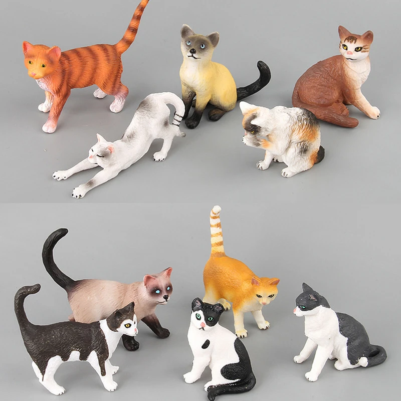 Lantifer Figurines De Chat Paresseux En Pvc 2 Pieces Lot Jouets Educatifs De Collection Modeles De Famille Chats Noirs Aliexpress