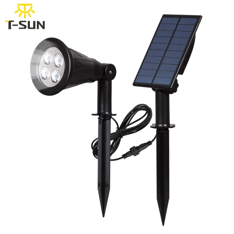 T-SUNRISE Солнечная лампа Светодиодная точечные светильники на солнечных батареях Наружное освещение водонепроницаемый наружный безопасности Ландшафтные лампы для дерева, патио, двора