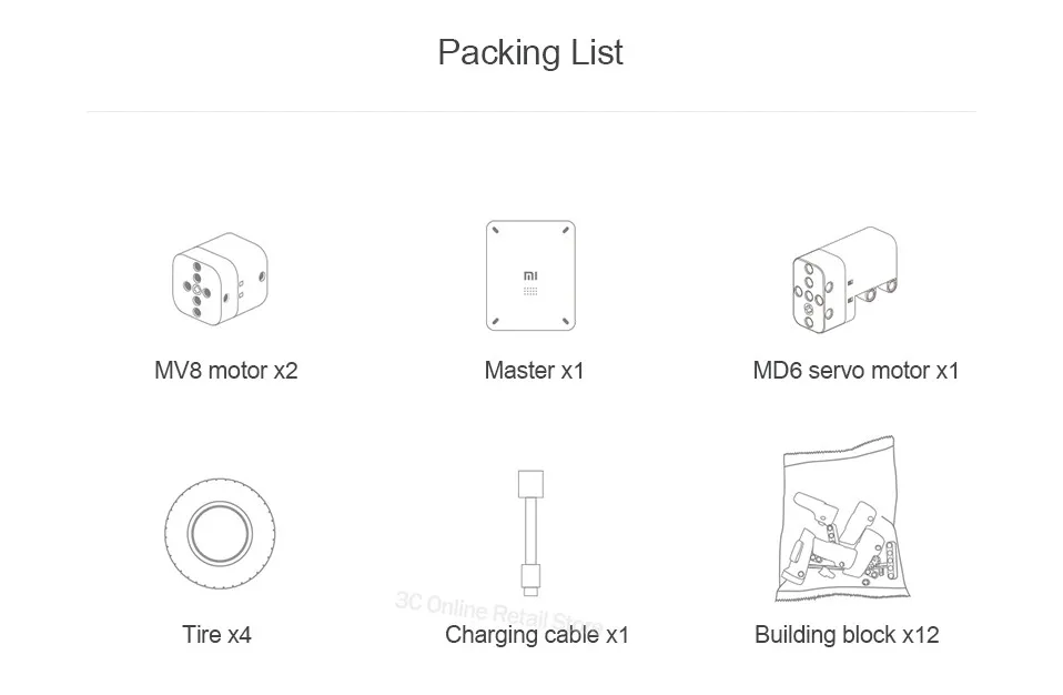 Original Xiaomi Intelligent Four-wheel Drive Off-road Vehicle Building Blocks 3D Drawings DIY Graphic Programming Building Kits (17)