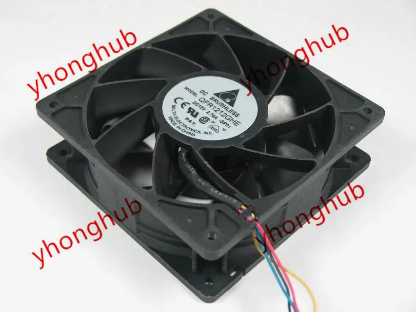 Detla Electronics QFR1212GHE SP01 12 В постоянного тока 120 А 120x38 мм вентилятор охлаждения сервера |