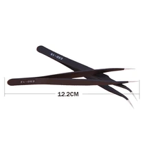 2PCS ESD-14 ESD-15 Anti-static Curved Straight Tip Forceps Precision Soldering Tweezers Set Electronic ESD Tweezers Tool
