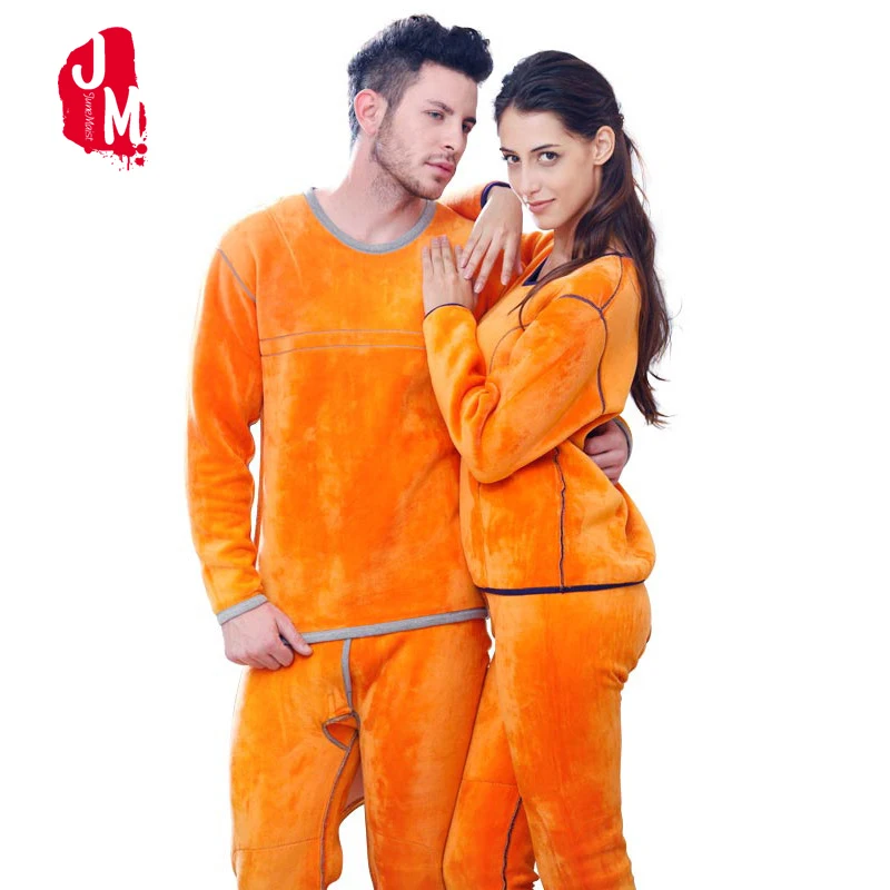 Meilleur Hiver Couple avertir sous vêtement thermique ensemble pour femmes hommes couches vêtements cachemire velours épais thermique longs Johns grande taille XXXL