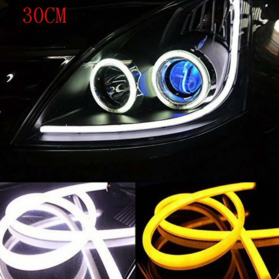 2x 30cm LED Strip Daytime Running Light DRL Light White / Yellow DC 12V-in LED S - Foto 9