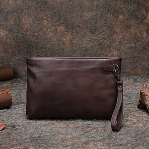 Ретро Браслет сумка последние для женщин клатч сумки ручной работы пояса из натуральной кожи кошелек с карман для сотового телефона унисекс - Цвет: Brown
