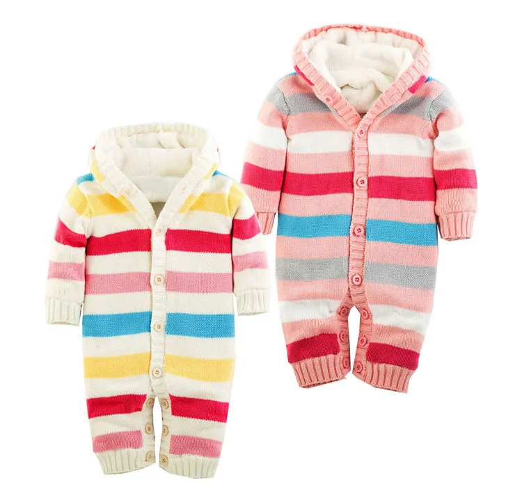 Свитер для новорожденных; хлопковая теплая вязаная одежда в полоску с капюшоном для маленьких мальчиков; ABS-1533