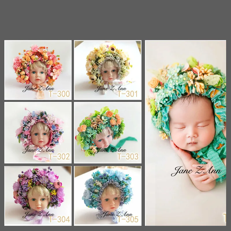 

Jane Z Ann Photographic clothing for newborn/3-4 month baby studio infant baby photography flower hat props newborn headdress