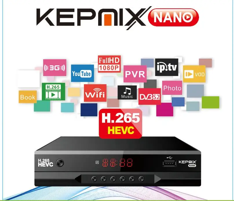 DVB S2 hevc спутниковый ресивер Kepnix nano h.265 2 шт. iptv xtream Поддержка PowerVu Biss ccam Youtube Wi-Fi 3 г