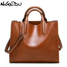 NIGEDU Brand Leather Women Handbags Famous Big Women Tote Bags Casual Shoulder Bag Ladies large Bolsos Mujer Office bag