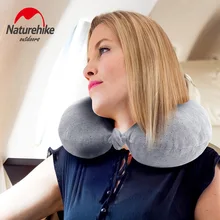 Природа поход памяти хлопок u-образная Подушка Открытый Путешествия Отдых Спальный бамбуковый уголь Air шеи плюшевые подушки