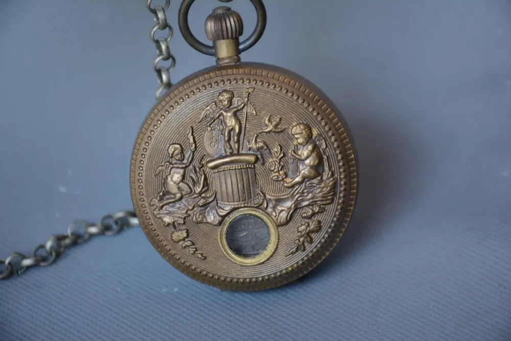 

collection beautiful Mechanical Pocket watch / clock, can work,angel, 18 century, free shipping