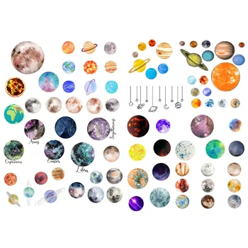 

1 PCS Universe Solar Planet Korean Precut Decoration Stickers Desk Organizer School Supplies Office Accessories