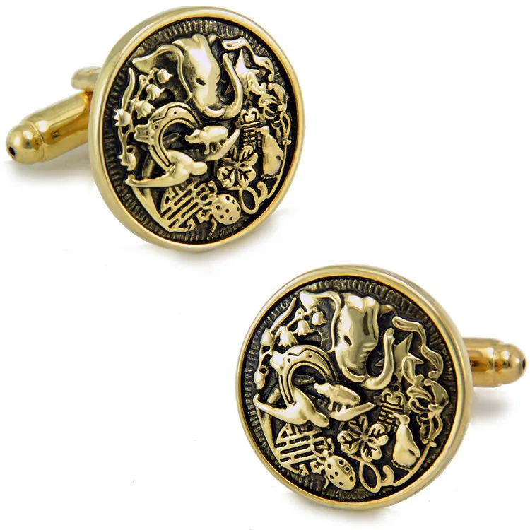 

SPARTA Totem Plated with Gold cufflinks men's Cuff Links + Free Shipping !!!