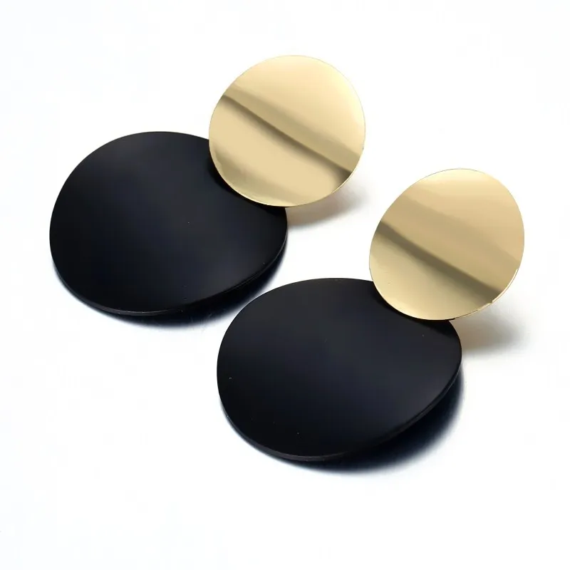 

2019 Gold Dangle Earrings for Women Geometric Round Circle Party Wedding Statement Earrings Fashion Jewelry Gift Wholesale