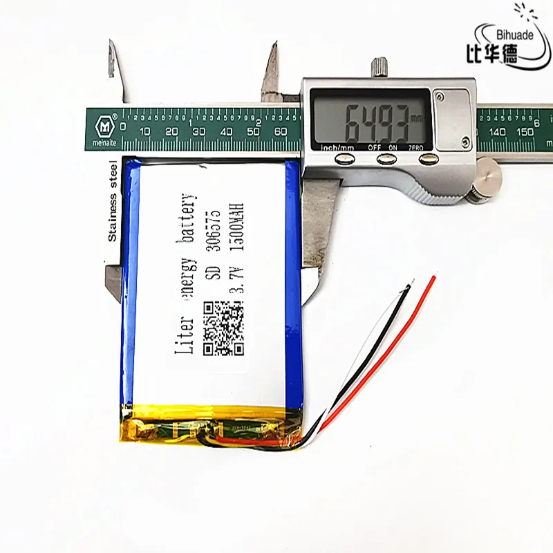 Хорошее качество литровая энергетическая батарея 3,7 V литиевая батарея ранняя 306575 1500mAh фара gps навигатор общие полимерные батареи