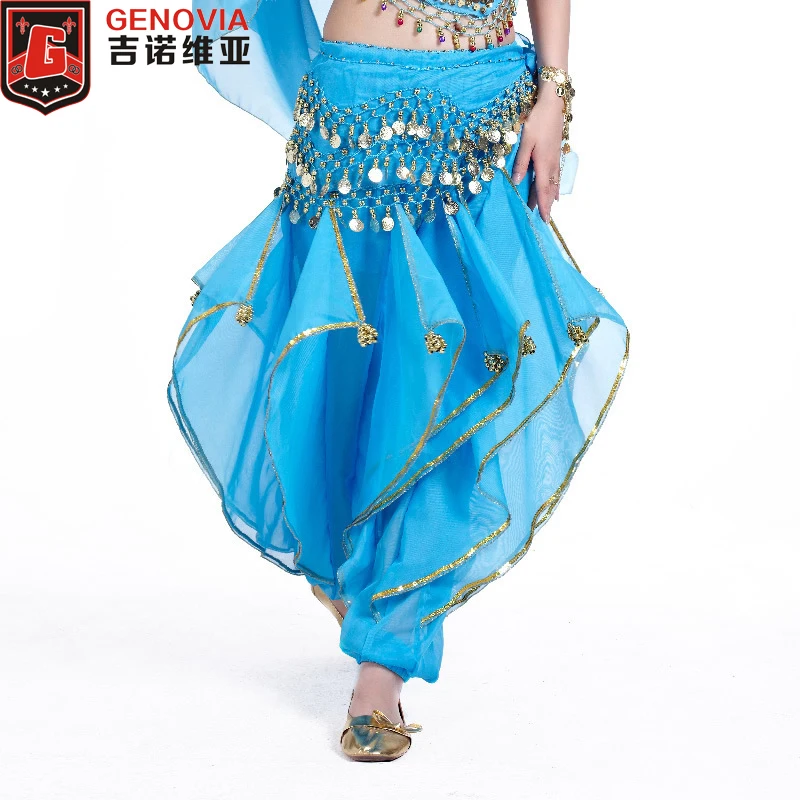 

New belly dance Harem Pants Skirt with gold wavy 11 colours