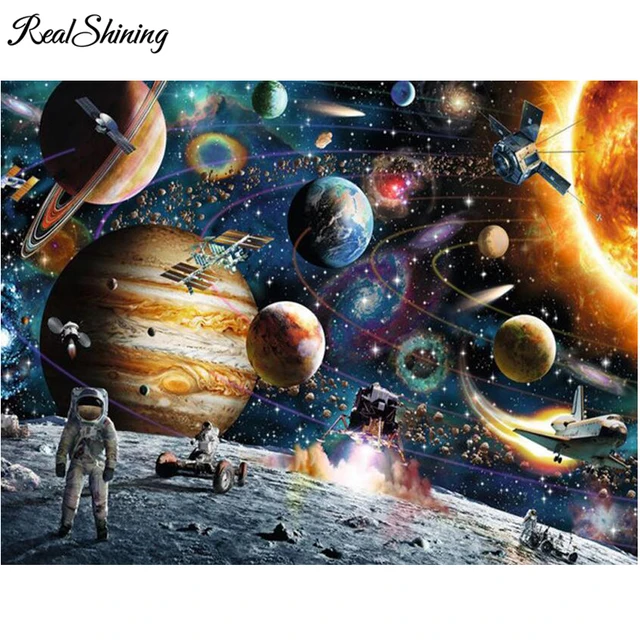 REALSHINING mosaic Diamond Painting Outer Space View