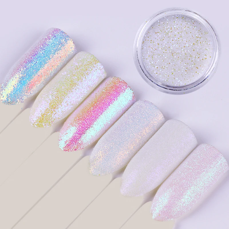 

6 Boxes Shining Pearl Nail Glitter Set AB Color Sequins Flakes Paillette Powder Dust Manicure Nail Art Decorations