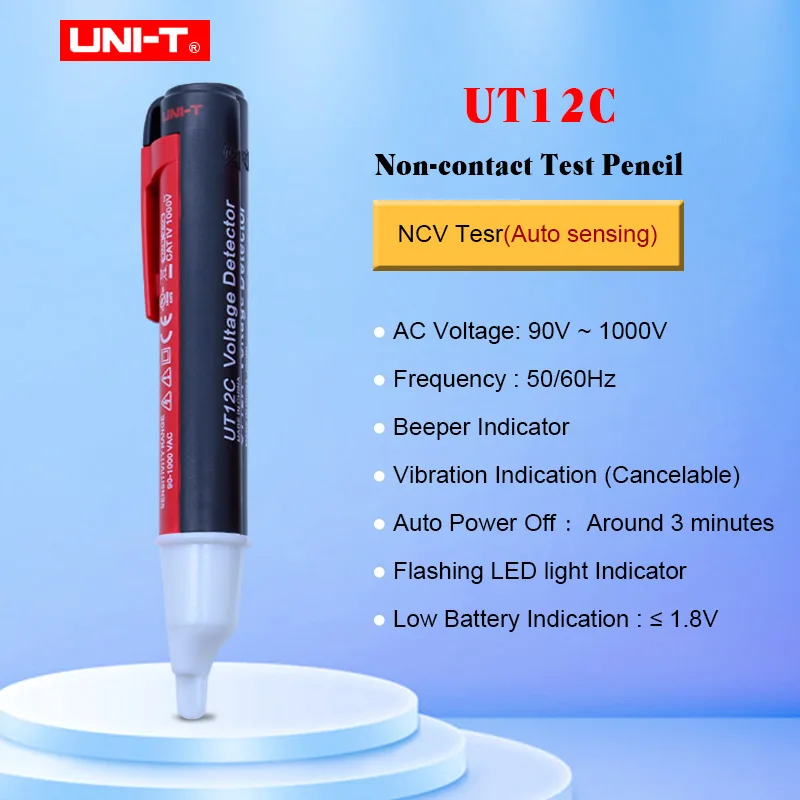 UNI T UT12C Тестер Напряжения Ручка бесконтактные детекторы напряжения переменного