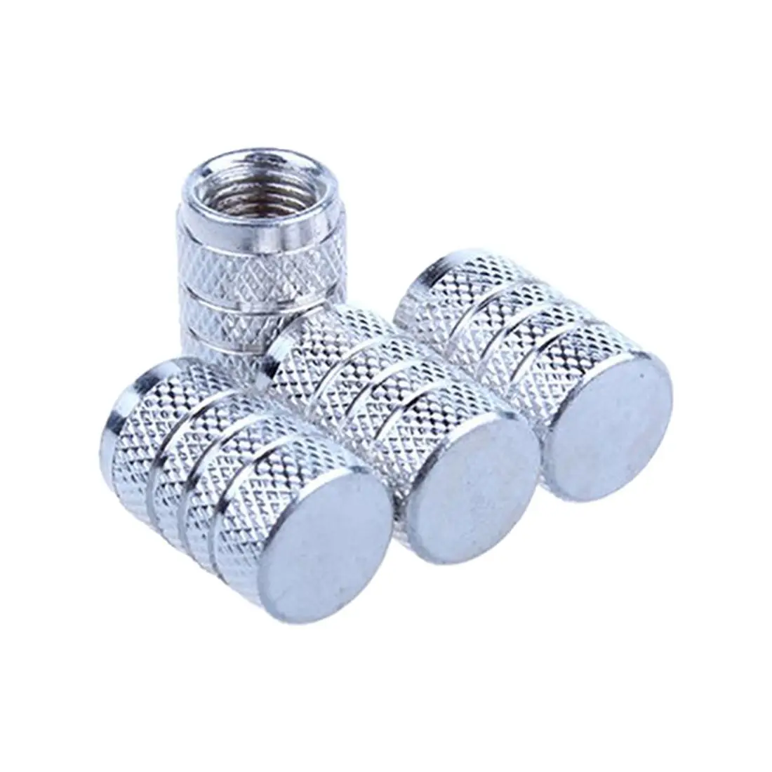 

Good deal-4pcs Car bikes Tire Valve Stems Cap Knurling Style for 8V1 US schrader valves,Dustproof Caps